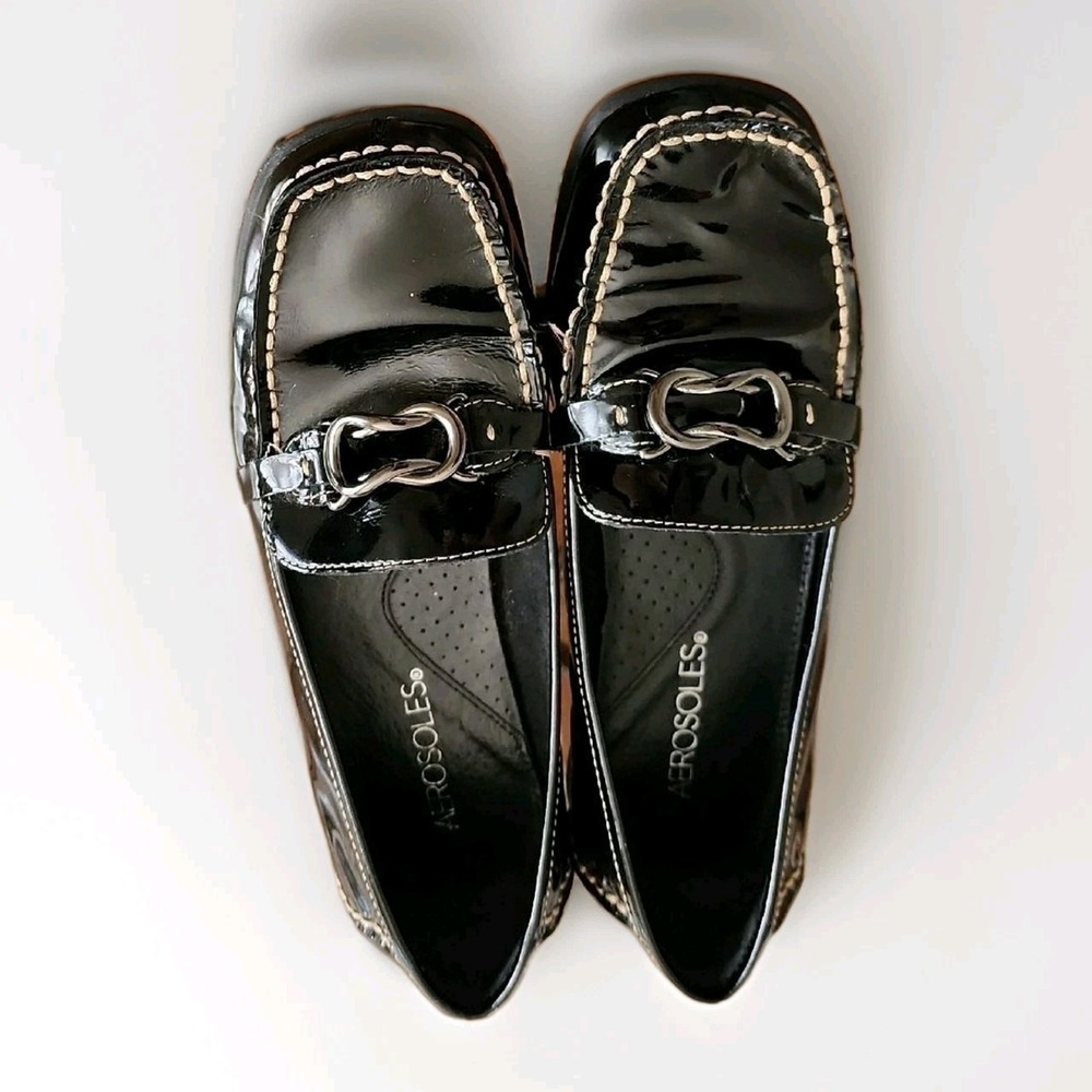 Aerosoles Matter Of Fact‎ Loafers Women 5.5 Black Patent Leather Professional